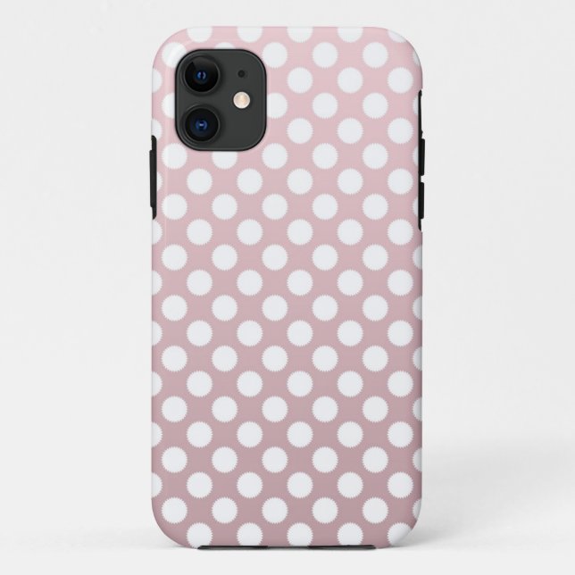 Capa Para iPhone Da Case-Mate Padrão de Bolinhas Rosa e Branco (Verso)