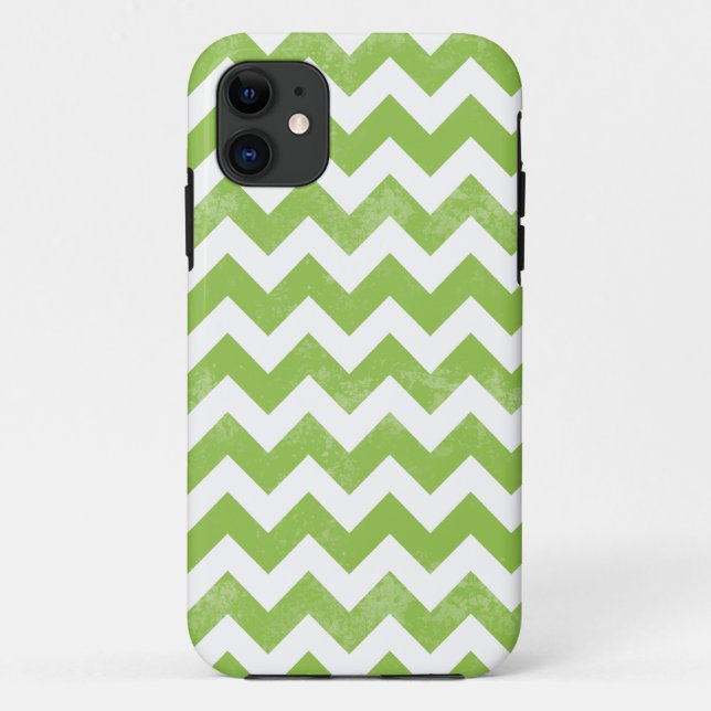 Capa Para iPhone Da Case-Mate Padrão de Chevon Branco Verde Vestido em Tendência (Verso)