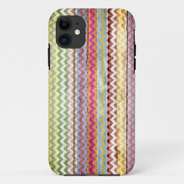 Capa Para iPhone Da Case-Mate Padrão de Chevron Moderno Wooden #3 (Verso)