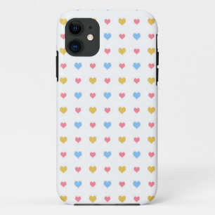 Capa Para iPhone Da Case-Mate Padrão de Corações Coloridos Pequenos Rosa Azul Am