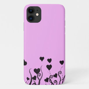 Capa Para iPhone Da Case-Mate Padrão De Corações, Corações Negros, Pontos, Amor,
