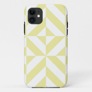 Capa Para iPhone Da Case-Mate Padrão de Cubo de Deco Geométrico Amarelo Pálido