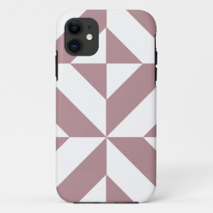 Capa Para iPhone Da Case-Mate Padrão de Cubo Geométrico de Deco em Mauve Escuro