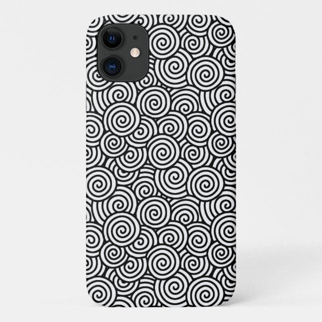 Capa Para iPhone Da Case-Mate Padrão de espiral japonês - branco e preto (Verso)