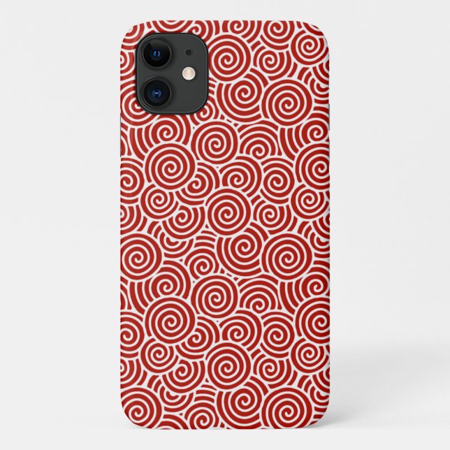 Capa Para iPhone Da Case-Mate Padrão de espiral japonês - vermelho e branco prof (Verso)