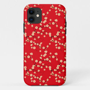 Capa Para iPhone Da Case-Mate Padrão de Flores de Cerejeira Japonesas Vermelhas 