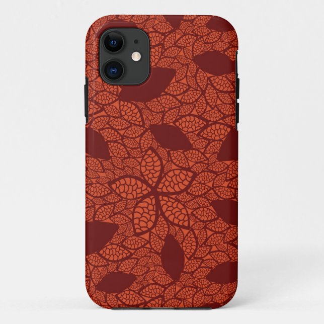 Capa Para iPhone Da Case-Mate Padrão de folhas vermelhas em laranja (Verso)