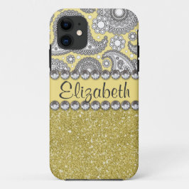 Capa Para iPhone Da Case-Mate Padrão de Impressão de Paisley Rhinestone Glitter
