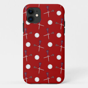 Capa Para iPhone Da Case-Mate Padrão de lacrosse vermelha
