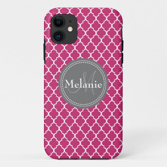 Capa Para iPhone Da Case-Mate Padrão De Latice Marroquino Quente Monograma (Verso)