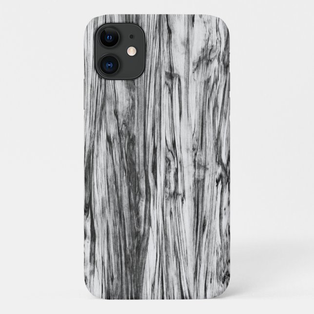 Capa Para iPhone Da Case-Mate Padrão de madeiras secas - preto, branco e cinza (Verso)