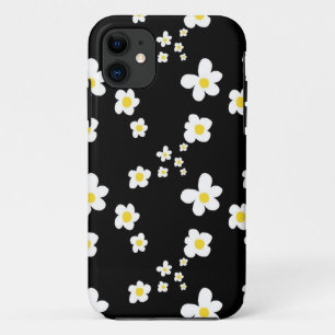 Capa Para iPhone Da Case-Mate Padrão de margarida preto amarelo branco, moderno