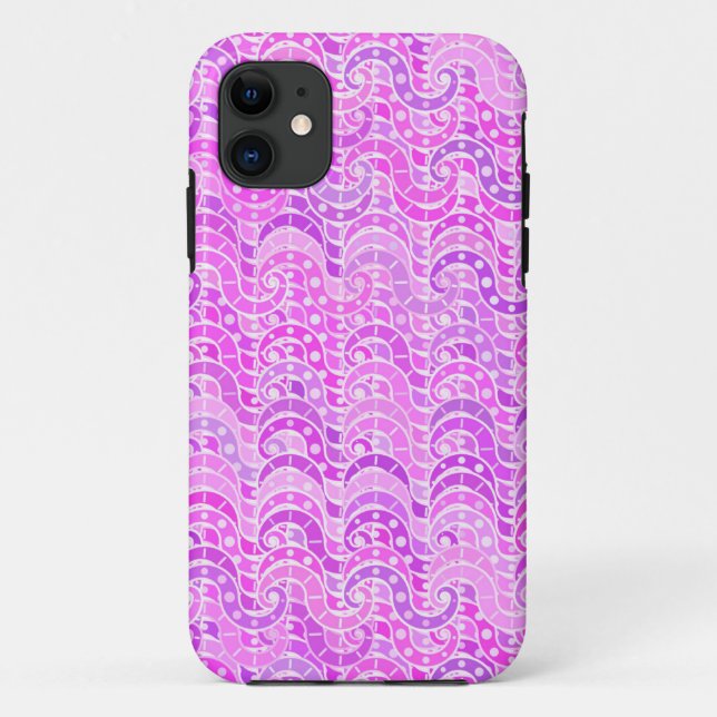 Capa Para iPhone Da Case-Mate padrão de onda abstrato - violeta, lavanda, orquíd (Verso)