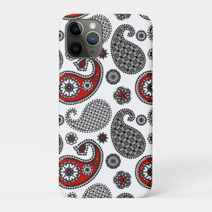 Capa Para iPhone Da Case-Mate Padrão de Paisley, Preto, Branco e Vermelho
