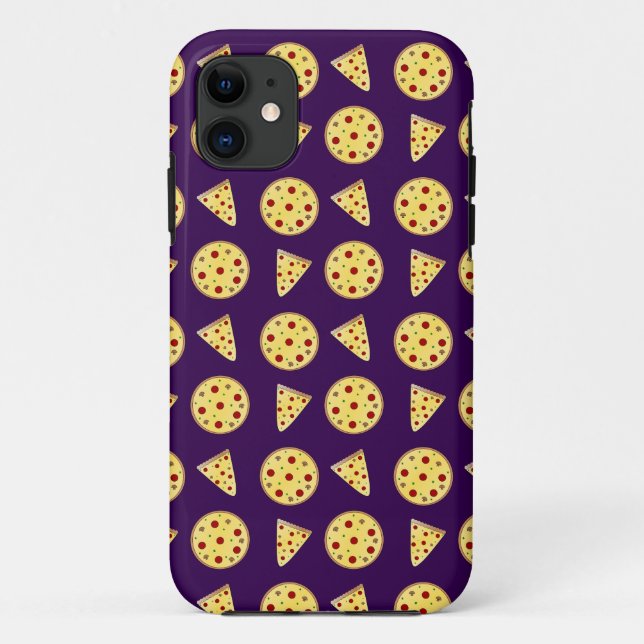 Capa Para iPhone Da Case-Mate Padrão de pizza roxa (Verso)