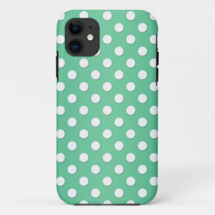 Capa Para iPhone Da Case-Mate Padrão de Pontos Cute Verde e Branco