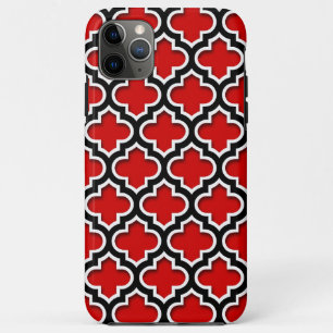 Capa Para iPhone Da Case-Mate Padrão de Quatrefoil Branco Vermelho e Branco marr