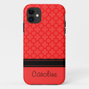 Capa Para iPhone Da Case-Mate Padrão de Quatrefoil Vermelho