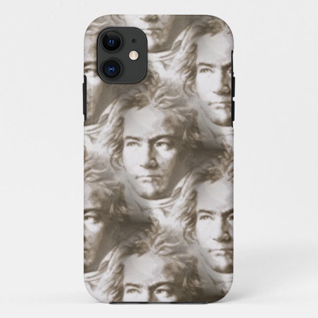 Capa Para iPhone Da Case-Mate Padrão de retrato de Beethoven (Verso)