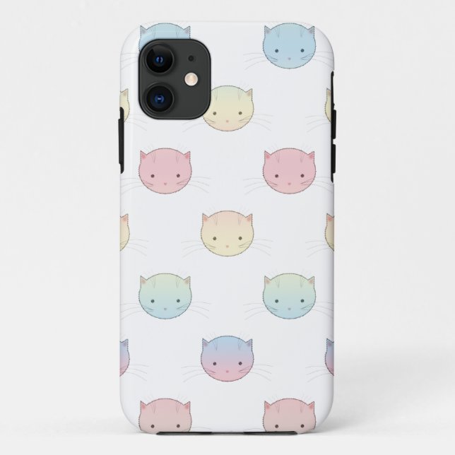Capa Para iPhone Da Case-Mate Padrão de Rostos de Gatinho Pastel Fofo (Verso)