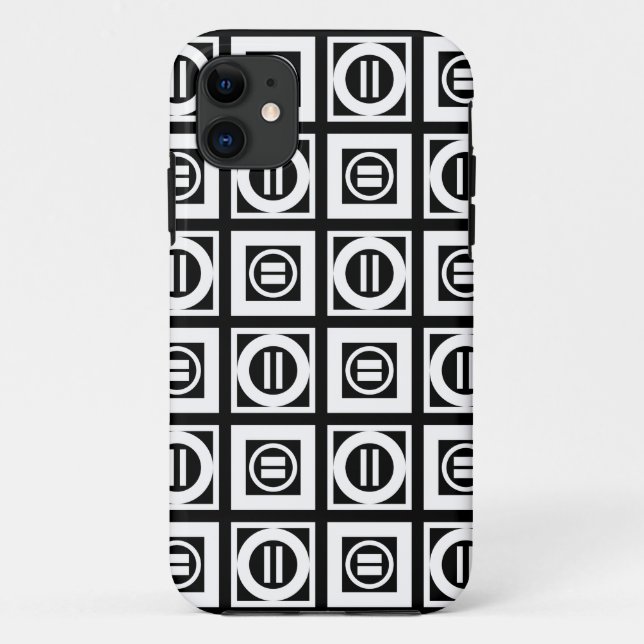 Capa Para iPhone Da Case-Mate Padrão de Sinal Igual Geométrico em Preto (Verso)