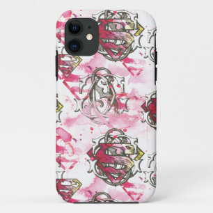 Capa Para iPhone Da Case-Mate Padrão de Tinta Rosa Supergirl