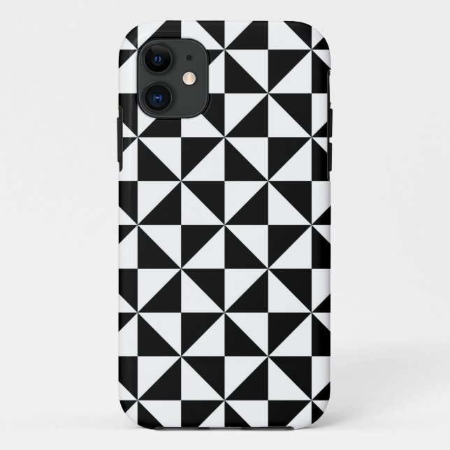 Capa Para iPhone Da Case-Mate Padrão De Triângulo Preto E Branco (Verso)