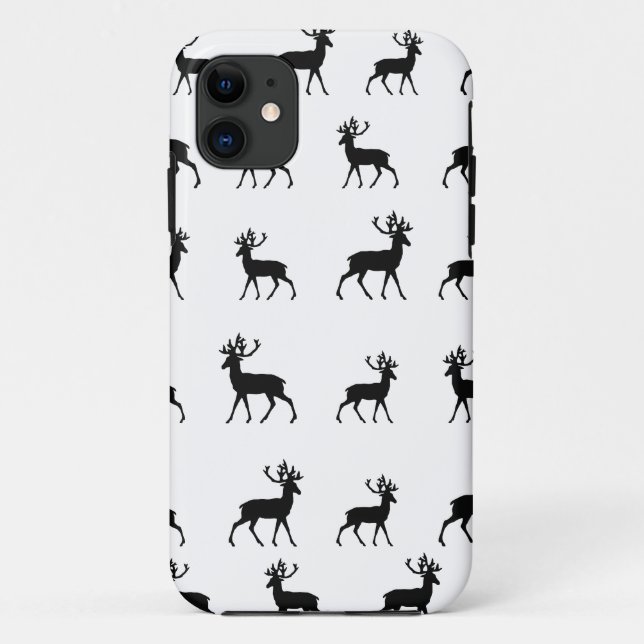 Capa Para iPhone Da Case-Mate Padrão de veados em preto e branco (Verso)