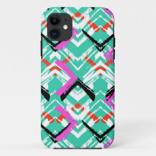 Capa Para iPhone Da Case-Mate Padrão de Zag de Teal Desenhado à Mão