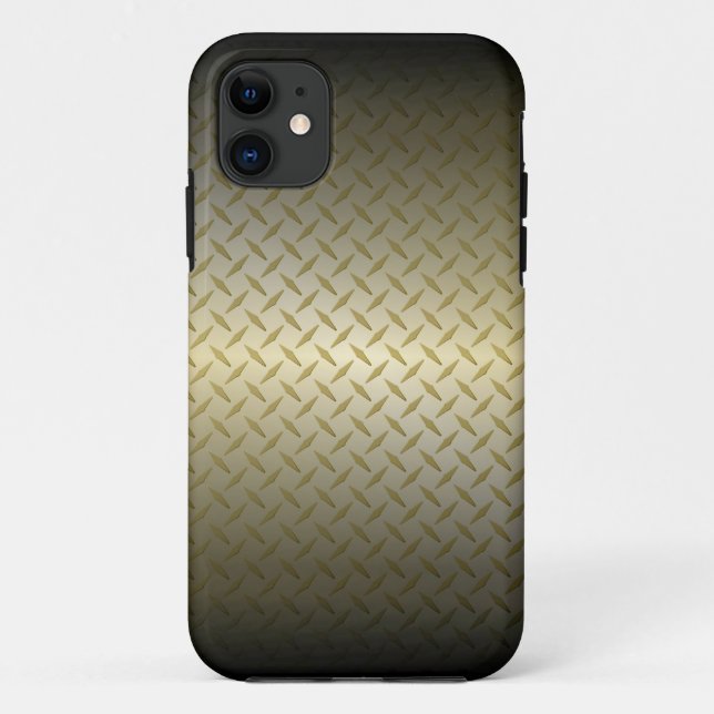 Capa Para iPhone Da Case-Mate Padrão Diamondplate com Fade Preta a Dourada (Verso)