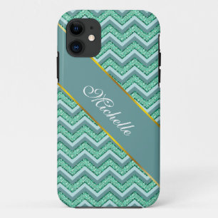 Capa Para iPhone Da Case-Mate Padrão Emerald Chevron Facultado