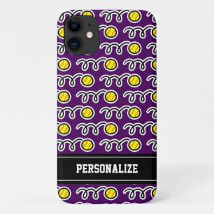 Capa Para iPhone Da Case-Mate Padrão esportivo de softball amarelo personalizado