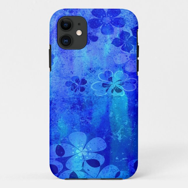 Capa Para iPhone Da Case-Mate Padrão floral azul-cinzento da vindima 2 (Verso)