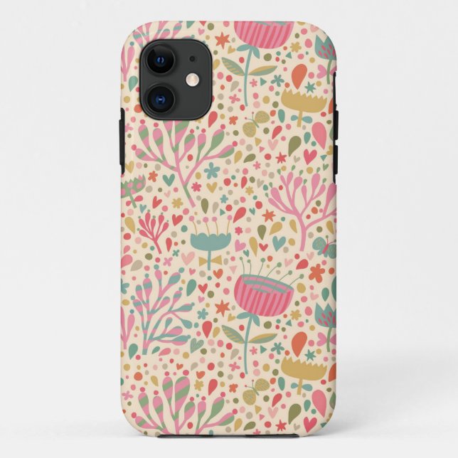 Capa Para iPhone Da Case-Mate Padrão floral brilhante (Verso)