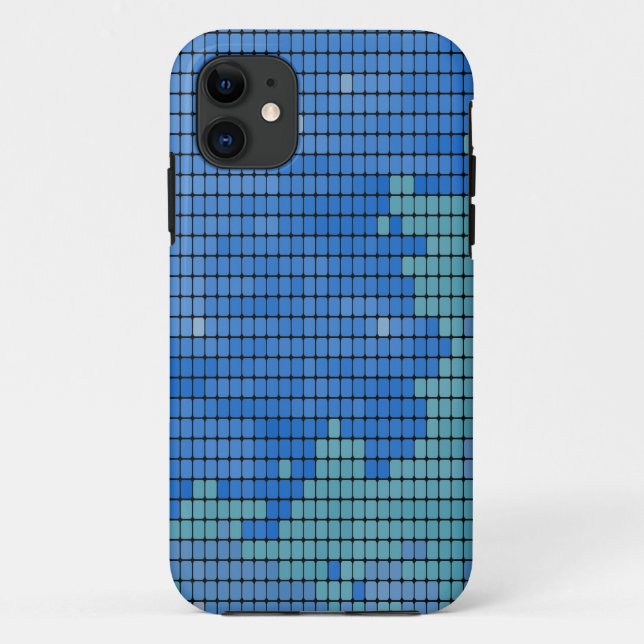 Capa Para iPhone Da Case-Mate Padrão quadrado abstrato Azul (Verso)