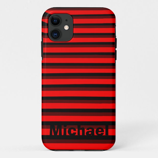 Capa Para iPhone Da Case-Mate Padrão Red Striped Personalizado (Verso)