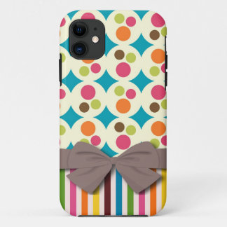 Capa Para iPhone Da Case-Mate padrão retrô funky de bolinhas e listras com arco