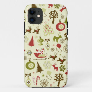 Capa Para iPhone Da Case-Mate Padrão sem costura do retrato do esboço de Natal