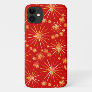 Capa Para iPhone Da Case-Mate Padrão Sputnik do meio século, Vermelho Profundo
