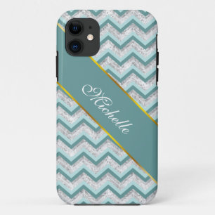 Capa Para iPhone Da Case-Mate Padrão Teal e Crystal Zigzag
