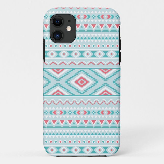 Capa Para iPhone Da Case-Mate Padrão Tribal Aztec Teal e Rosa (Verso)
