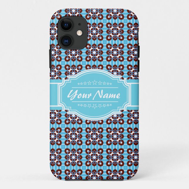 Capa Para iPhone Da Case-Mate Padrões Aqua Turquoise Personalizados (Verso)
