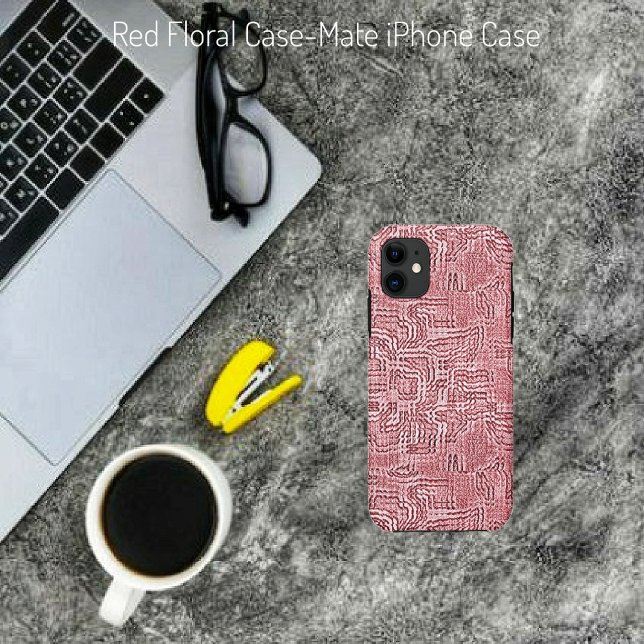 Capa Para iPhone Da Case-Mate Painel Floral Vermelho (Criador carregado)