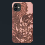 Capa Para iPhone Da Case-Mate Paisley cor-de-rosa e Dourado<br><div class="desc">tecido bordado no rosa e no marrom.</div>