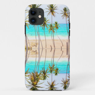 Capa Para iPhone Da Case-Mate Palmas tropicais do oceano de praia com reflexo