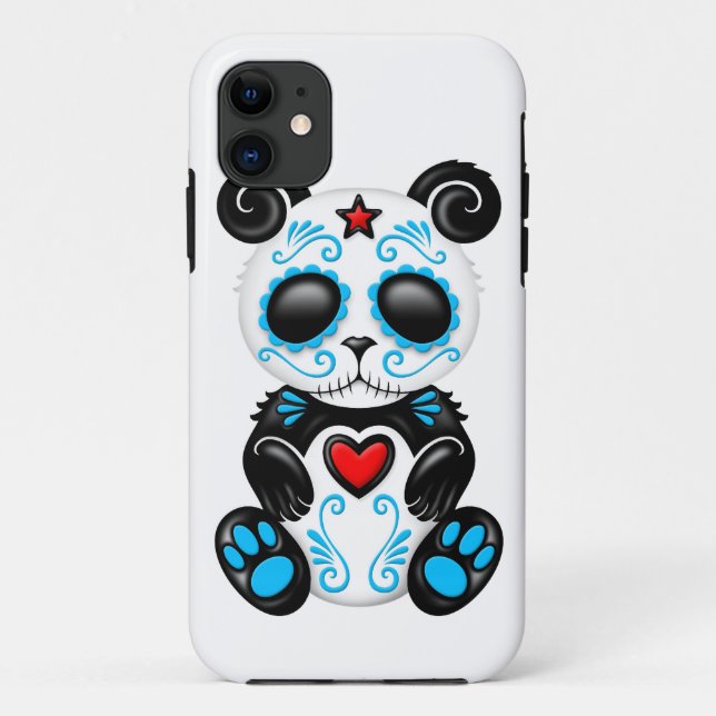 Capa Para iPhone Da Case-Mate Panda azul do açúcar do zombi no branco (Verso)