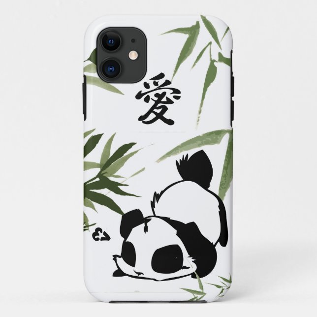 Capa Para iPhone Da Case-Mate Panda chinesa bonito do "amor" com bambus (Verso)