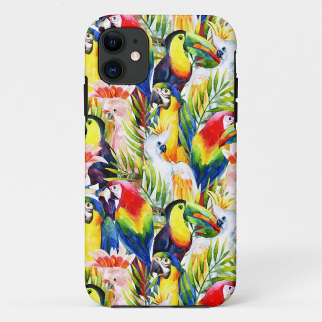 Capa Para iPhone Da Case-Mate Papagaios E Folhas De Palma (Verso)