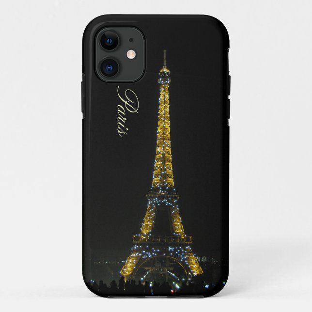 Capa Para iPhone Da Case-Mate Paris, torre Eiffel à noite Case (Verso)