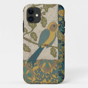 Capa Para iPhone Da Case-Mate Pássaro Amarelo e Azul Teal Empoleirado em uma ra